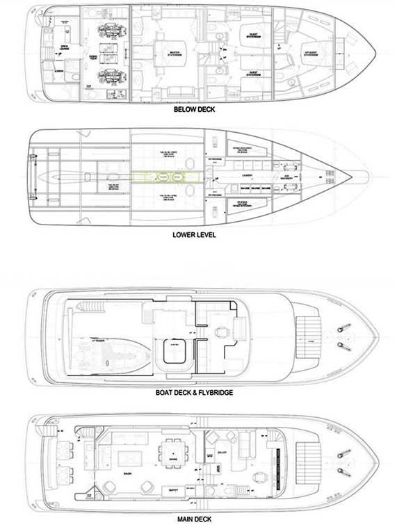 Motor Yacht for Sale Layout
