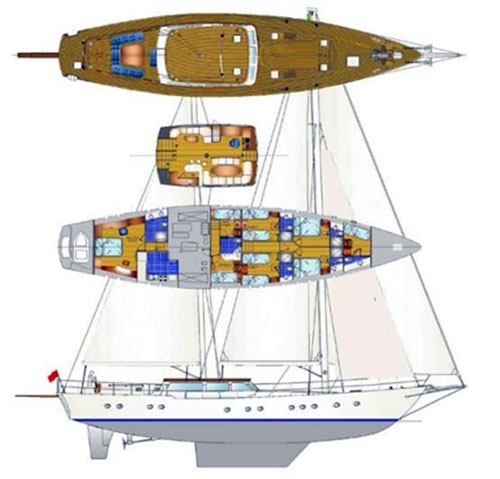 Sail Yacht for Sale Layout